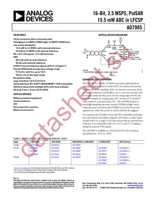 AD7985BCPZ datasheet  